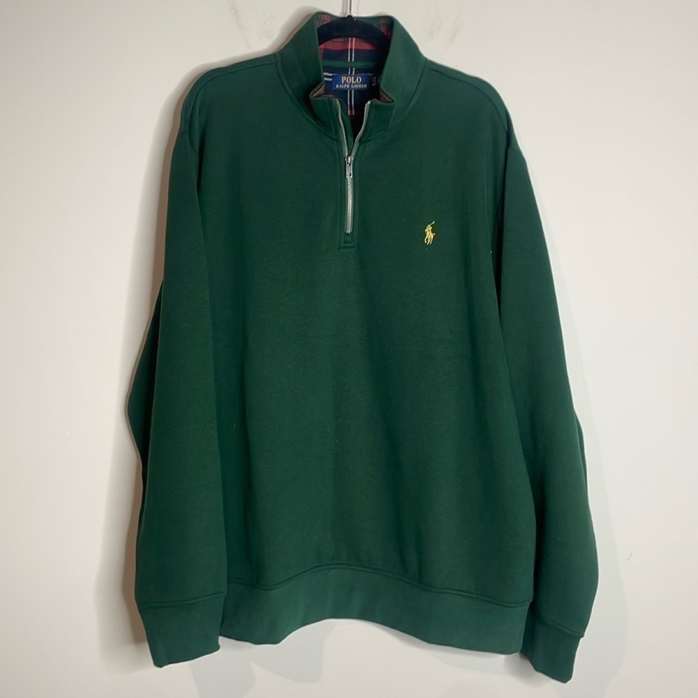 Polo Ralph Lauren | Green Logo Embroidered High-Neck Sweatshirt Size XXL